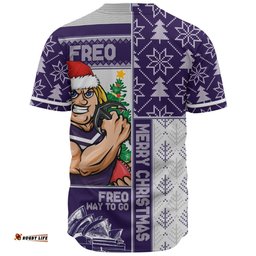 Amazing Aussie Fremantle Merry Christmas Knit Style Festive Spirit Baseball Shirt