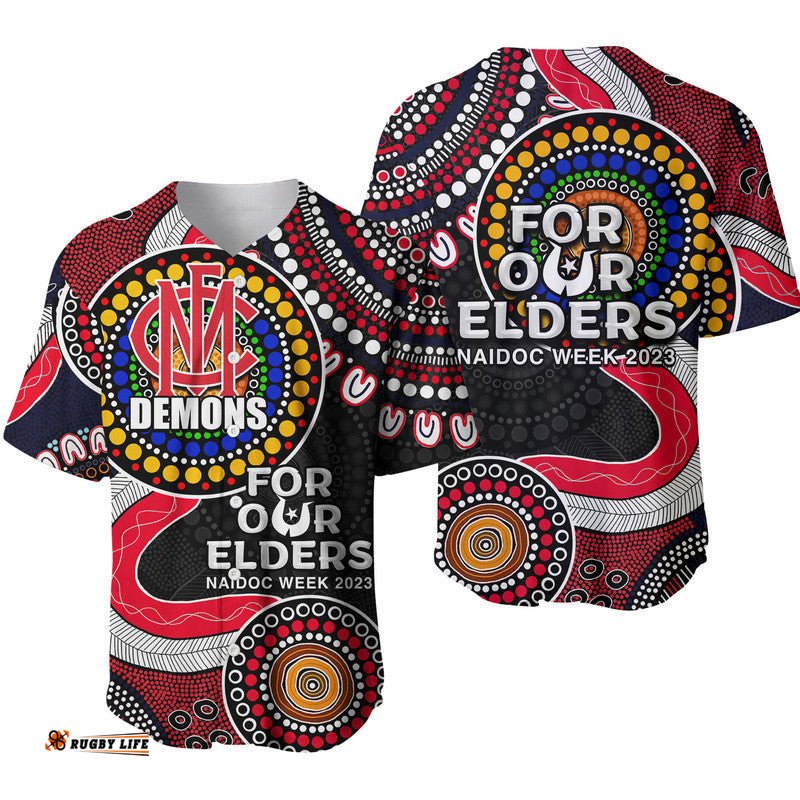 Demons Rugby Baseball Jersey Shirt NAIDOC Aboriginal