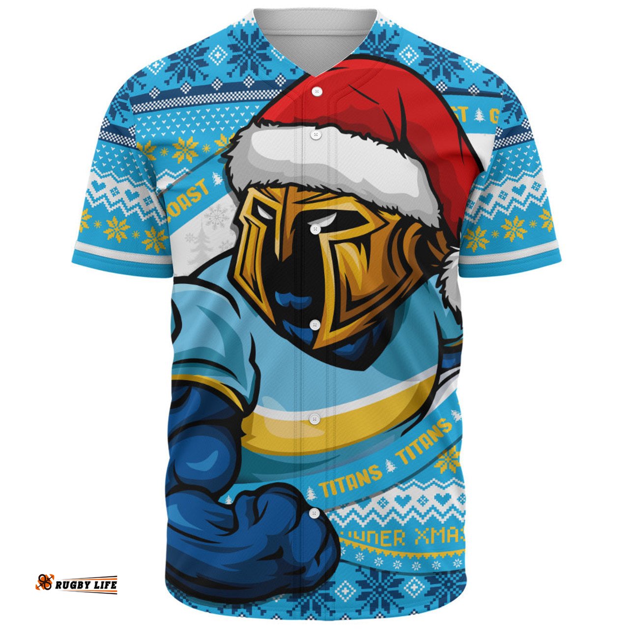 Amazing Aussie Gold Coast Titans Ugly Knit Style For Christmas Game Fans Baseball Shirt