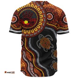 Amazing Aussie Indigenous Australian Aboriginal Hand Of The Land Heart Of The Sea Baseball Shirt