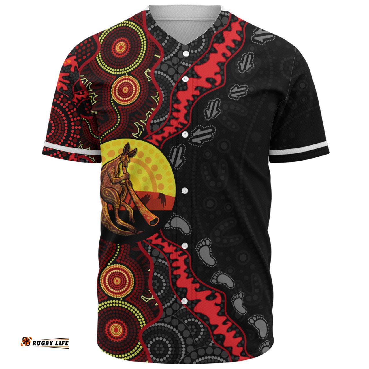 Amazing Aussie Indigenous Australian Aboriginal Didgeridoo Sunset Dreaming Baseball Shirt