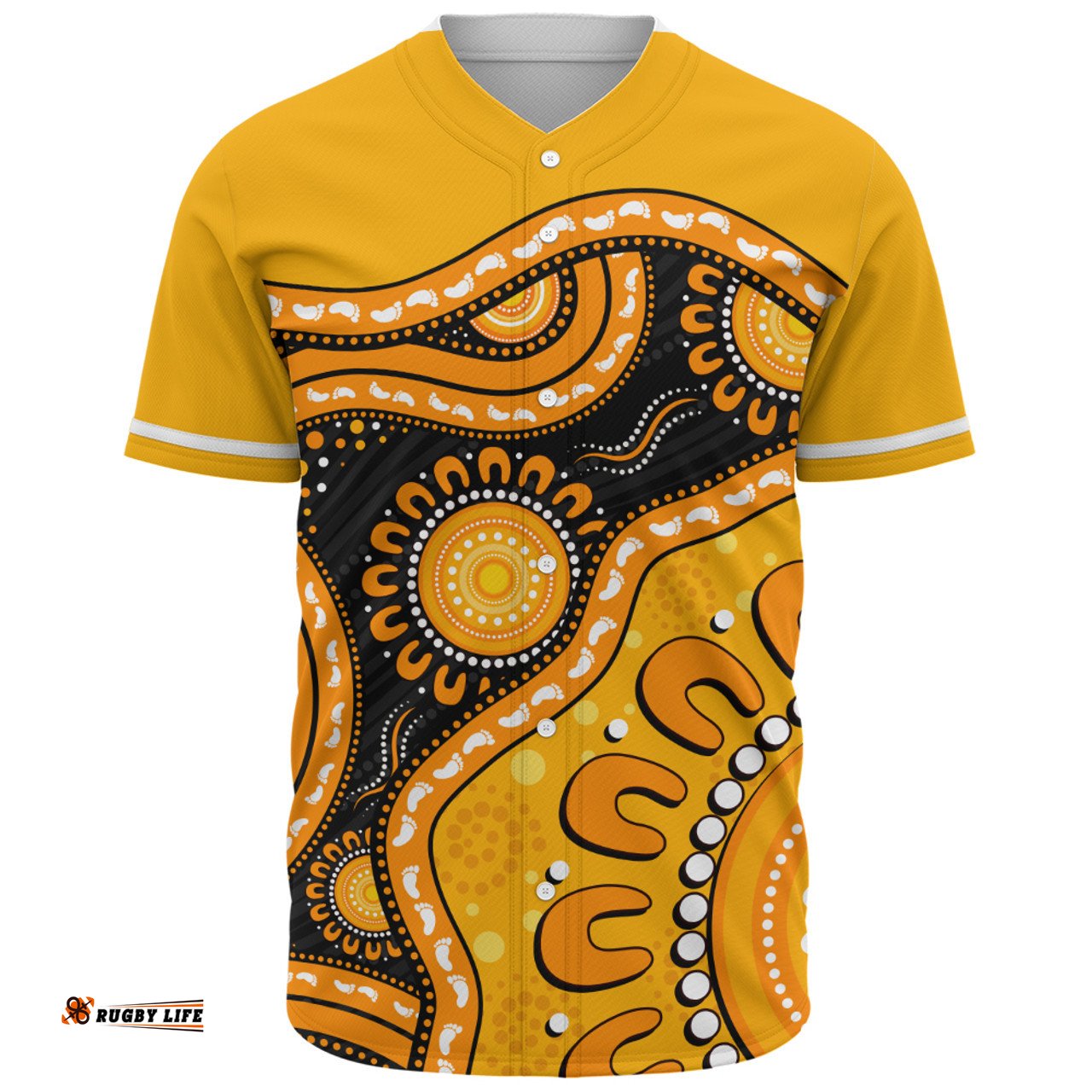 Amazing Aussie Indigenous Australian Aboriginal Sun Pathway Walkabout Baseball Shirt