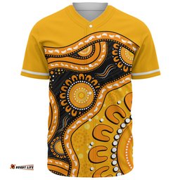 Amazing Aussie Indigenous Australian Aboriginal Sun Pathway Walkabout Baseball Shirt