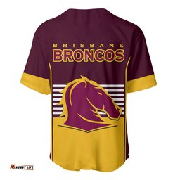 Broncos Rugby Baseball Jersey Shirt Sporty Style Maroon Version