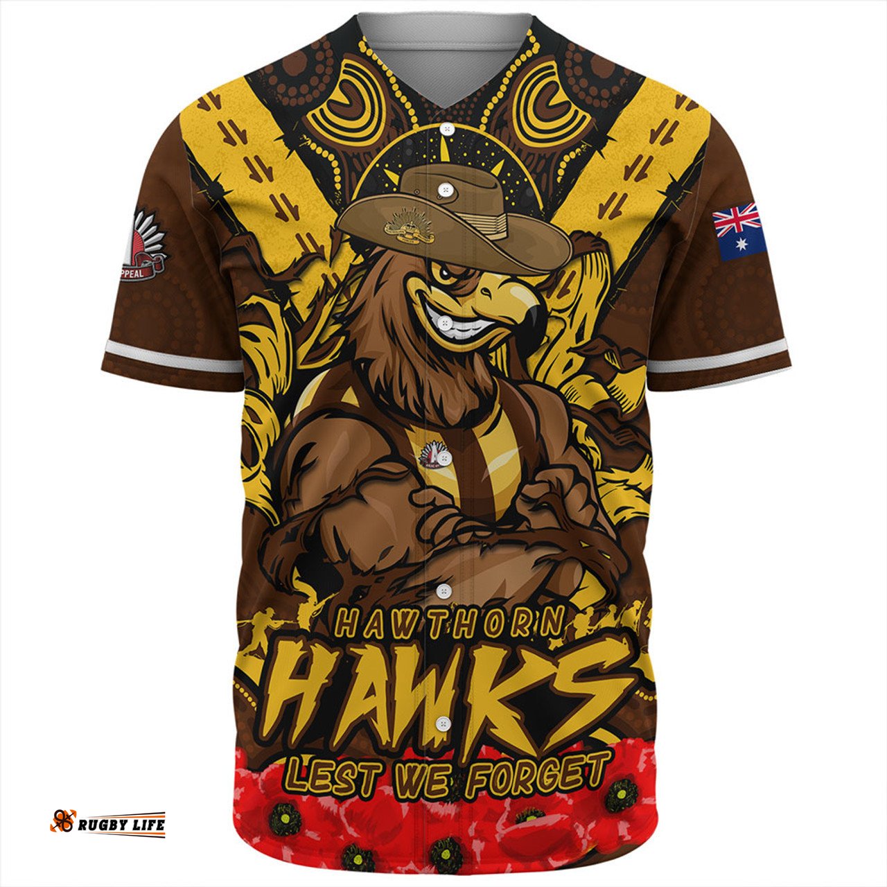 Amazing Aussie Hawthorn Ripped Legacy Of The Game The ANZAC Spirit Lives On Baseball Shirt
