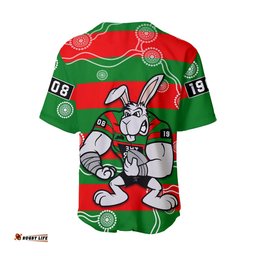 Custom Personalised Rabbitohs Baseball Jersey Shirt South Sydney