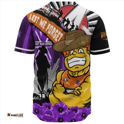 Amazing Aussie GWS GIANTS ANZAC Day Honor Purple Valor And Spirit Baseball Shirt