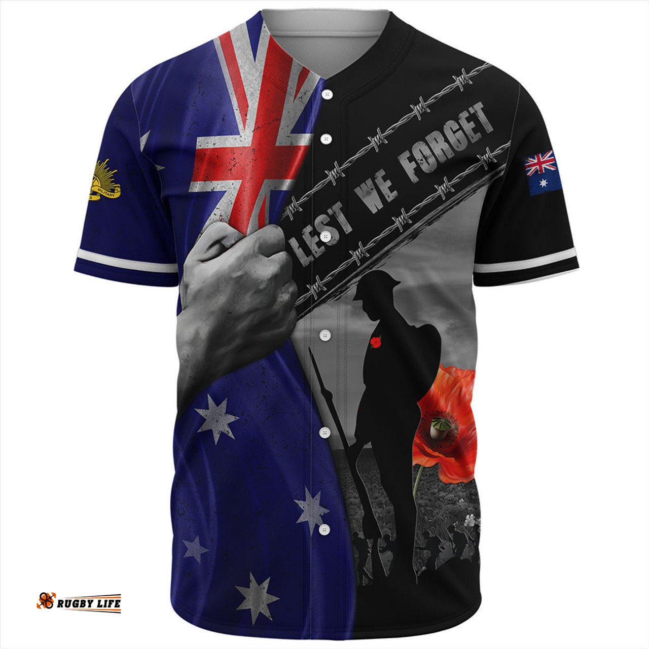 Amazing Aussie Australia Remembrance Day Australian Fallen Heroes Gray Baseball Shirt