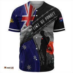 Amazing Aussie Australia Remembrance Day Australian Fallen Heroes Gray Baseball Shirt