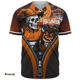 Amazing Aussie GWS GIANTS Halloween Night Reaper Zipper Baseball Shirt