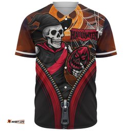 Amazing Aussie Essendon Halloween Night Reaper Zipper Baseball Shirt