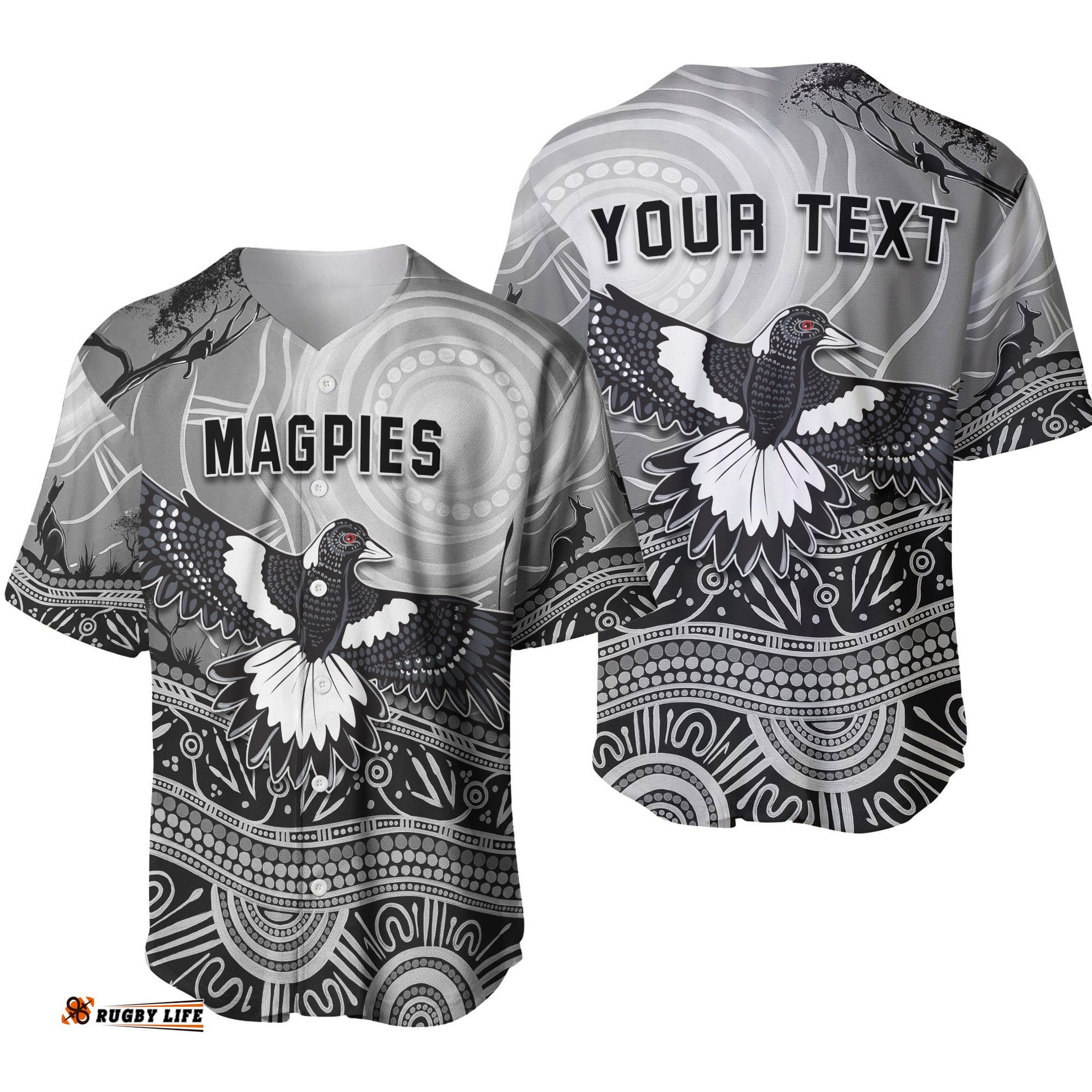 Custom Personalised Magpies Lovers Baseball Jersey Shirt New Life
