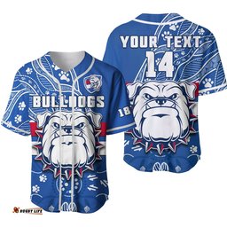 Custom Text And Number Bulldogs Football Baseball Jersey Shirt Scraggers 1877 Aboriginal Dot Painting Newest Version Ver.02