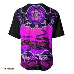 Personalised Australia Capricorn Goanna Zodiac Baseball Jersey Shirt Auz Astrology Aboriginal Magenta