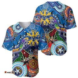 Custom NAIDOC Week 2024 Geelong Cats Baseball Jersey Shirt Australia Aboriginal Dot Painting