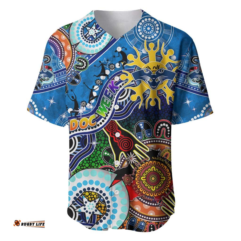 Custom NAIDOC Week 2024 Geelong Cats Baseball Jersey Shirt Australia Aboriginal Dot Painting