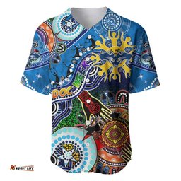 Custom NAIDOC Week 2024 Geelong Cats Baseball Jersey Shirt Australia Aboriginal Dot Painting