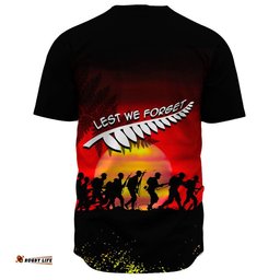 Anzac Lest We Forget Sun Baseball Jersey Shirt