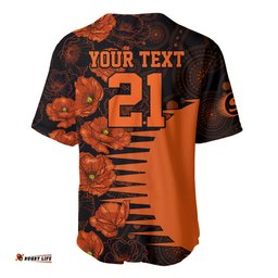 Scorchers Cricket Never Forget Custom Baseball Jersey Shirt ANZAC Day with Poppy Aboriginal