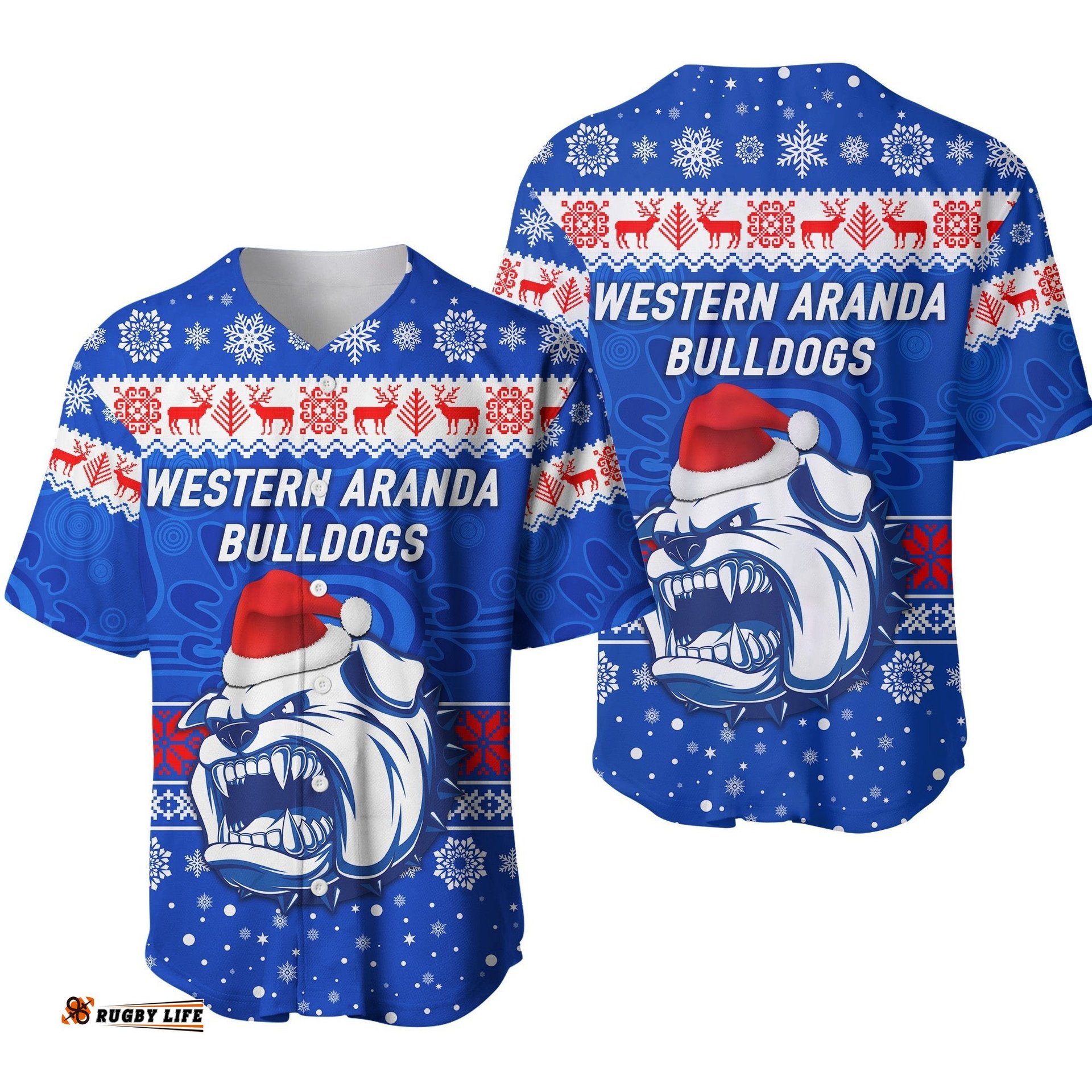 Hermannsburg Western Aranda Bulldogs Football Club Baseball Jersey Shirt Christmas Simple Style