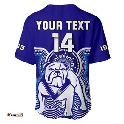 Custom Text And Number Bulldogs Rugby Baseball Jersey Shirt Canterbury Bankstown 1935 Indigenous Artsy