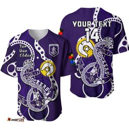 Custom Text And Number Fremantle Football NAIDOC Baseball Jersey Shirt Dockers For Our Elders Indigenous Art Ver.01