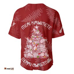New Zealand Christmas Baseball Jersey Shirt Silver Fern Mix Kiwi Bird Ver02