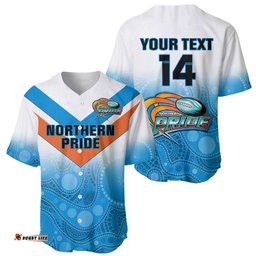 Personalised Australia Rugby Baseball Jersey Shirt Queensland Northern Pride Indigenous Art