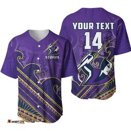 Custom Text And Number Storm Rugby Baseball Jersey Shirt Melbourne Pasifika Aboriginal Gradient Polynesian