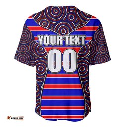 NRL Knights Baseball Jersey Shirt Mix Dot Aboriginal