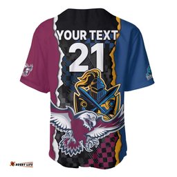 Titans and Manly Eagle Baseball Jersey Shirt Rugby Together Sporty Style