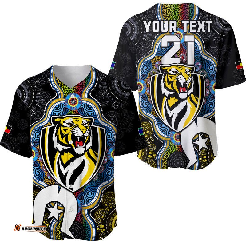 Custom Personalised Richmond Tigers Football NAIDOC Week Baseball Jersey Shirt Indigenous