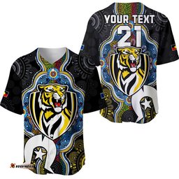 Custom Personalised Richmond Tigers Football NAIDOC Week Baseball Jersey Shirt Indigenous