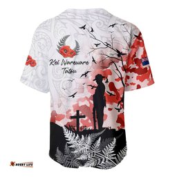 Kei Wareware Tatou New Zealand ANZAC Day Baseball Jersey Shirt Lest We Forget