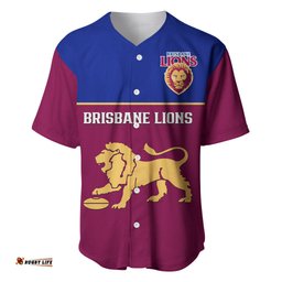 Personalised Brisbane Lions Football Baseball Jersey Shirt Sporty Maroon Version