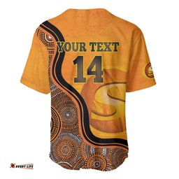 Custom Perth Scorchers Baseball Jersey Shirt Indigenous Art Grunge Style
