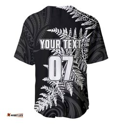 Personalised New Zealand Rugby Baseball Jersey Shirt World Cup Silver Fern Champions