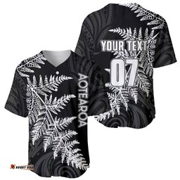 Personalised New Zealand Rugby Baseball Jersey Shirt World Cup Silver Fern Champions