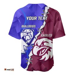 Personalised Bulldogs And Eagles Rugby Baseball Jersey Shirt Dynamic Style