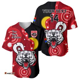 Custom Text And Number North Sydney Rugby NAIDOC Baseball Jersey Shirt Bears Indigenous For Our Elders