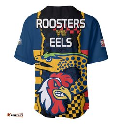 NRL Eels Combine Roosters Rugby Baseball Jersey Shirt Sporty Style