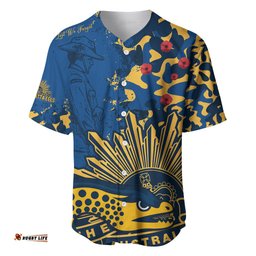 Custom Text And Number NRL ANZAC Parramatta Eels Baseball Jersey Shirt Camouflage