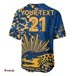 Custom Text And Number NRL ANZAC Parramatta Eels Baseball Jersey Shirt Camouflage