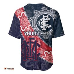 Personalised Demons And Blues Football Baseball Jersey Shirt Aboriginal Art