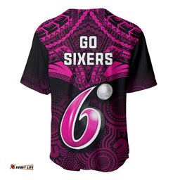 Sydney Sixers Cricket Baseball Jersey Shirt Unique Indigenous Art Mix Polynesian Pattern