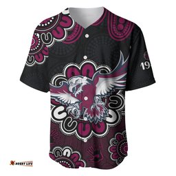 Custom Personalised NRL Manly Warringah Sea Eagles Rugby 1946 Aboriginal Baseball Jersey Shirt