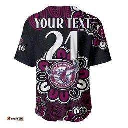 Custom Personalised NRL Manly Warringah Sea Eagles Rugby 1946 Aboriginal Baseball Jersey Shirt