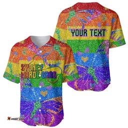 Sydney Mardi Gras Baseball Jersey Shirt Pride Rainbow Glitter Colorful Style