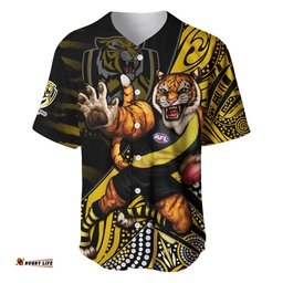 Custom Text and Number Richmond Football Baseball Jersey Shirt Aboriginal Go The Tigers Mascot