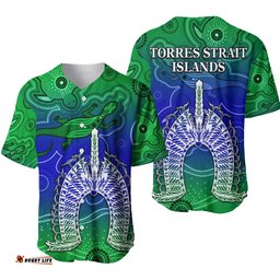 Torres Strait Islands Baseball Jersey Shirt Aboriginal Art Lizard Symbol Peace